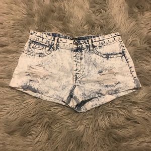 Forever 21 bleached distressed jean shorts